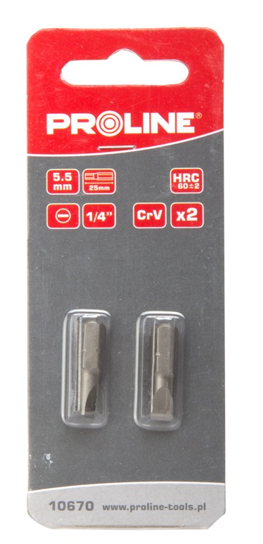 Spårskruvmejsel 1/4, 4.5 mm, l=25 mm, 2-pack, Proline