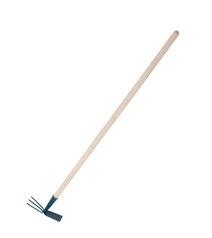 Simple Hoe with Fork with Wood Stem Length 110 cm