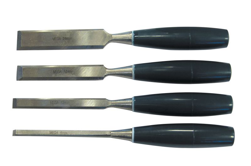 4Pcs Wood Chisels: 6, 12 , 18 , 24 mm