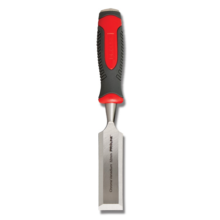 Stämjärn för trä 16 mm, Platt, Förstärkt, Chrome-Vanadium 60 HRC, Hantag av Kompositmaterial (TPR), Halkfri Yta, Proline