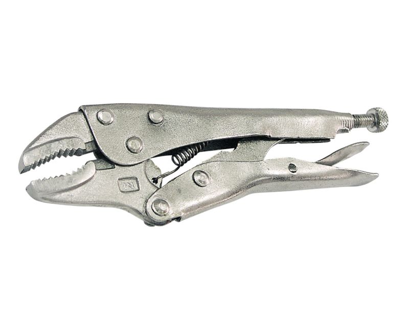 Lock Grip Pliers 250 mm. Rounded Jaws. Pliers Nickel Plated.