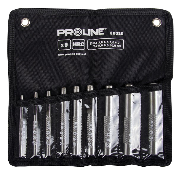 Leather Hole Punch set 9pcs 2.5-10 mm HRC, Proline