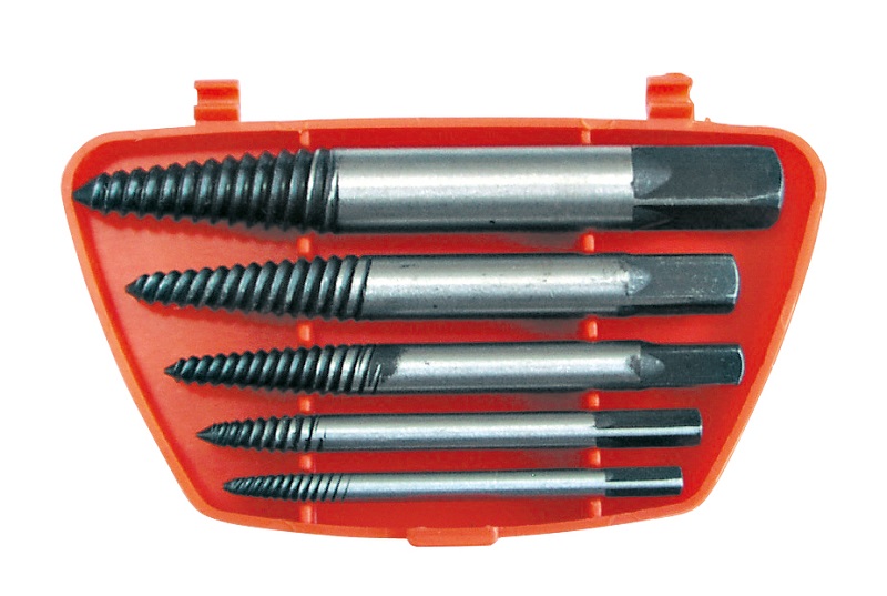 Screw Extractor set 5Pcs: 3.3 - 19.0 mm.
