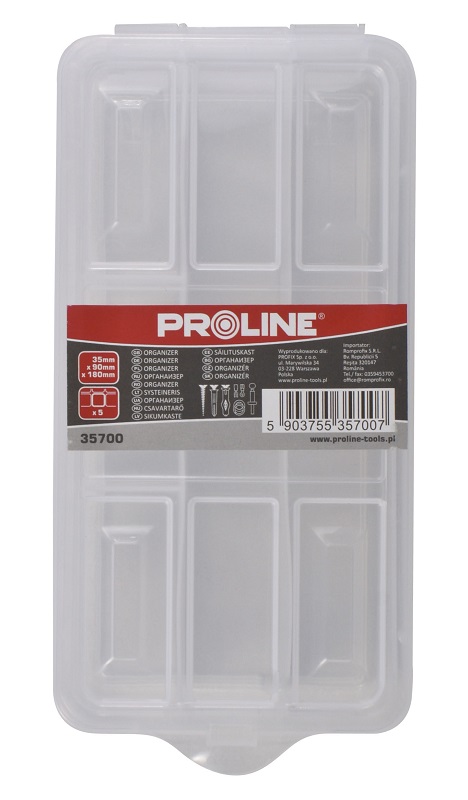Förvaringsbox, organiser 5 fack 3, 5 x 9x18 cm, Proline