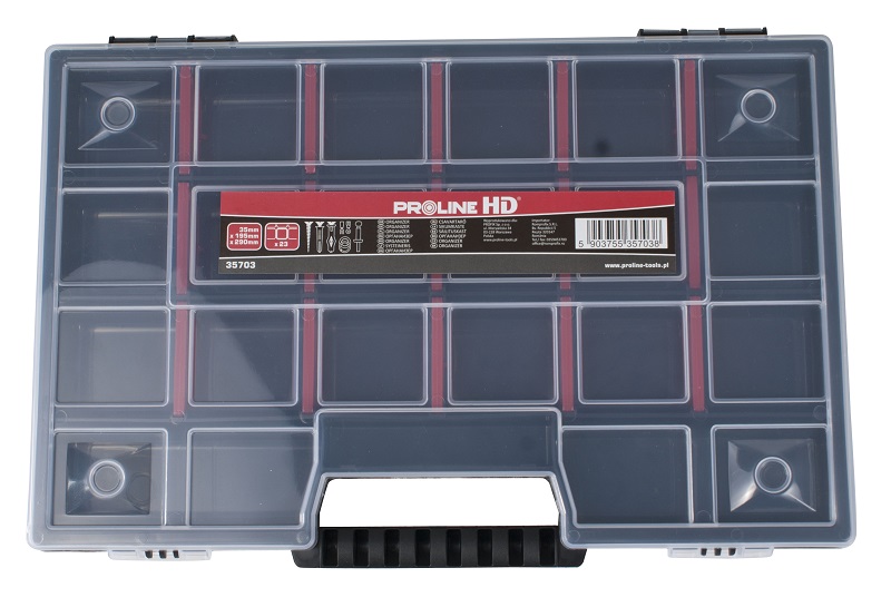Förvaringsbox Organiser med Handtag 23 Fack 3.5 x 19.5 x 29 cm, Proline HD