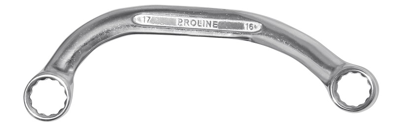 Bent Ring Spanner Type C 12-Point 8 x 10 mm, 19-21 mm, CrV, Proline