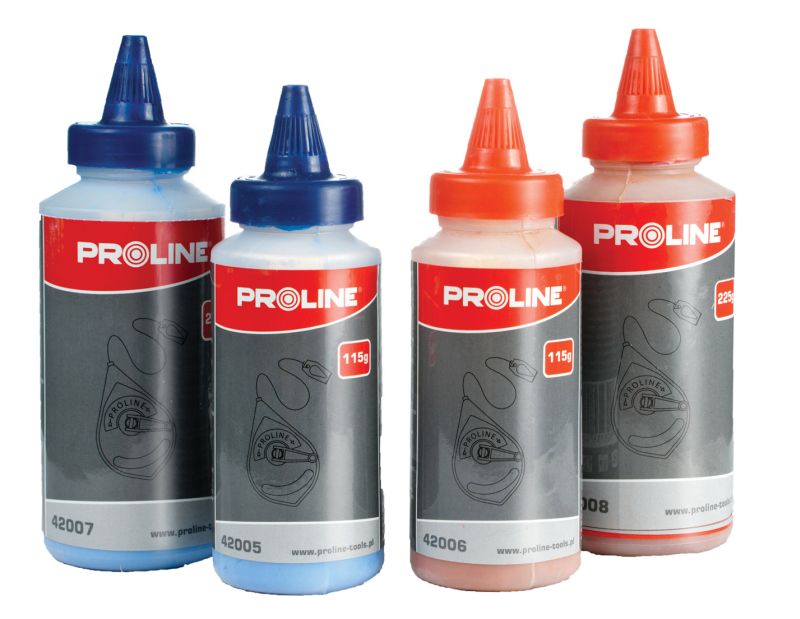 Chalk Line Relief. Plastic Bottle with Yellow Cap 115G Blue.