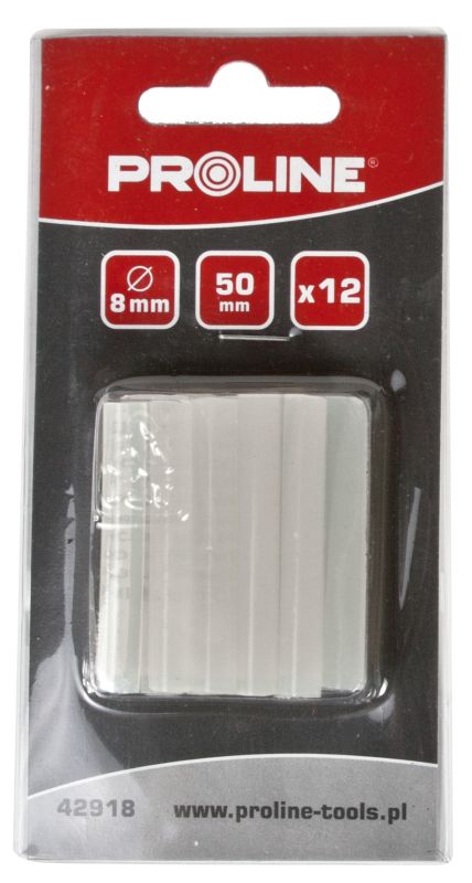 Glue Sticks 8 mm, Clear, 12pcs x 100 mm, Proline