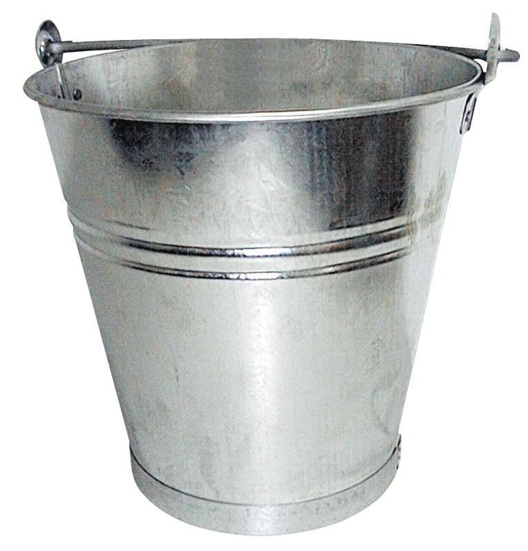 Bucket, metal bucket, construction bucket 14 l, 36 x 32 cm.