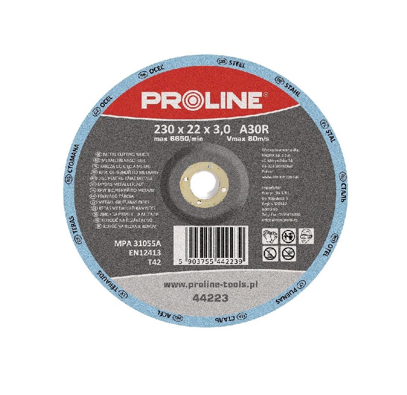 Cutting Disk for Metal 115 x 2.5 x 22A30S, Proline