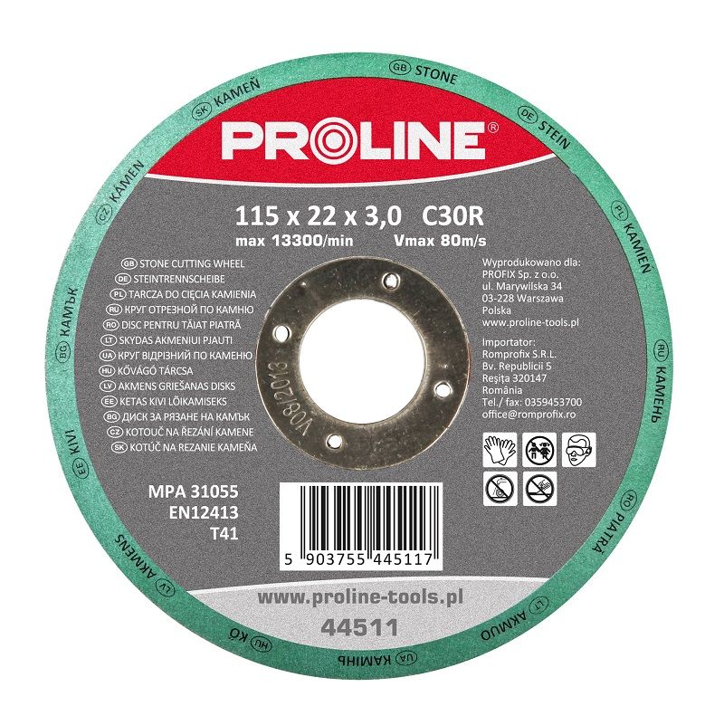 Cutting Disc for Stone, 125 mm x 3.0 mm x 22 mm, C30S, Proline