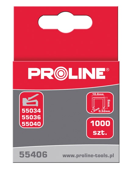 Hardened Staples 8 mm, 10.6 mm, 1.2 mm, 1000pcs, Proline