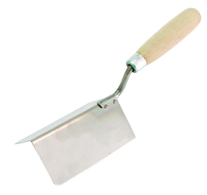 Corner trowel for outside corners, stainless steel