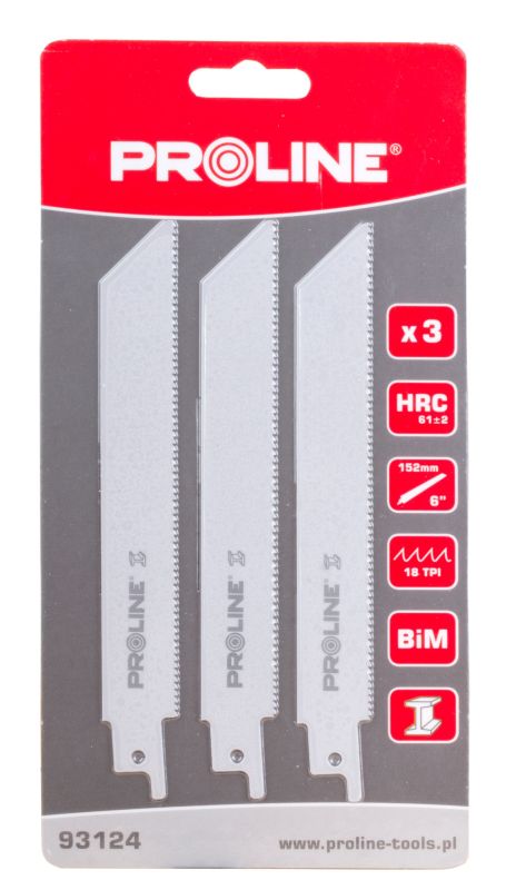 Reciprocating Saw Blades for Metal, 3 pcs, Proline