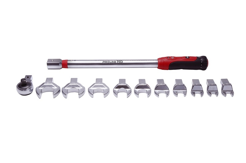 Torque Wrench 1/220-200 NM with 10 Socket-Head and Socket Adapter, Proline HD