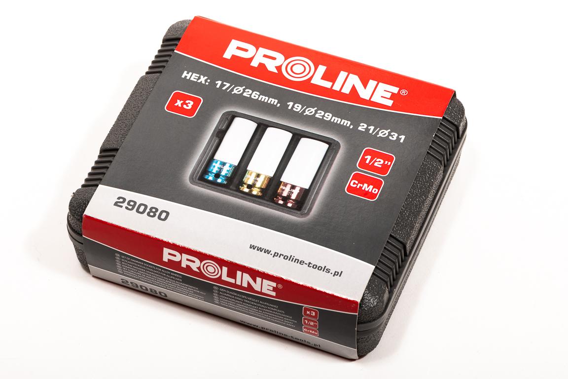 Impact Socket set 1/23 Pieces 17 mm, 19 mm, 21 mm for Alloy Wheels, Proline