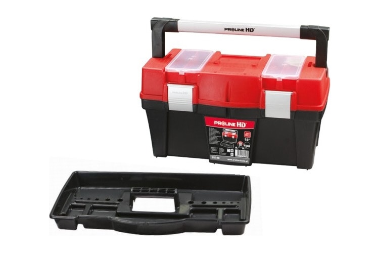 Toolbox 46 x 26 x 25 cm Plastic, Reinforced Aluminum Handle, Proline HD