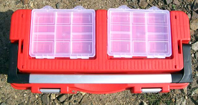 Verktygslåda 60 x 29 x 33 cm, Aluminiumhandtag, Organiser-fack, Proline HD