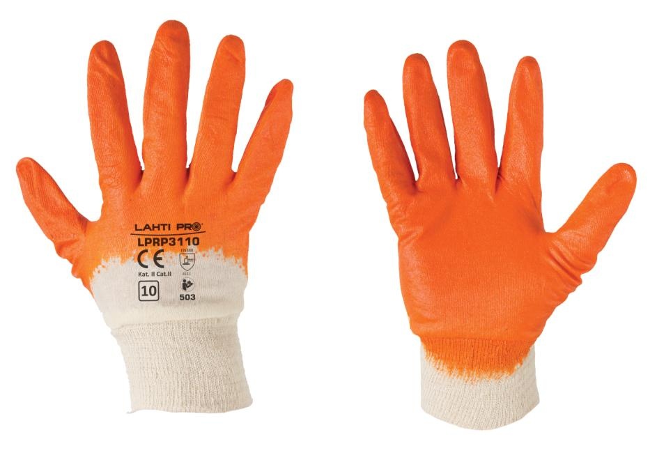 Gloves Nitryl Yell-White L220108 P, 8 , CE, LAHTI