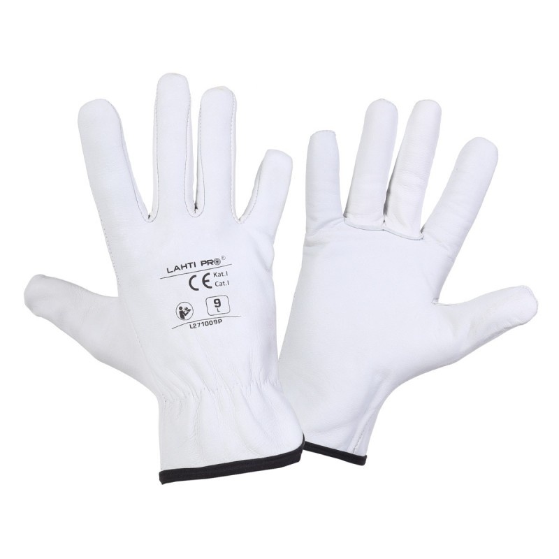 Handskar, äkta getskin, vita, st. 11, CE, EN 420, LAHTI PRO L2710