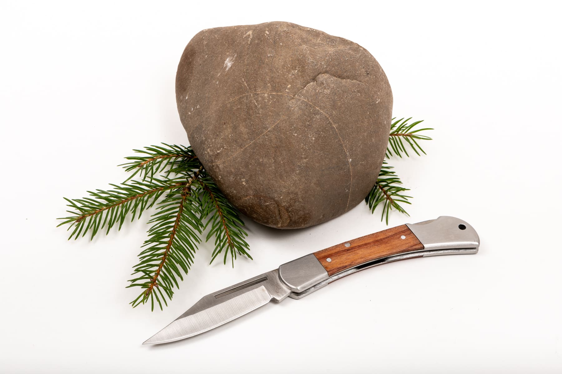 Folding Universal Knife 80 mm with Wooden Handle, Stainless Steel, Proline
