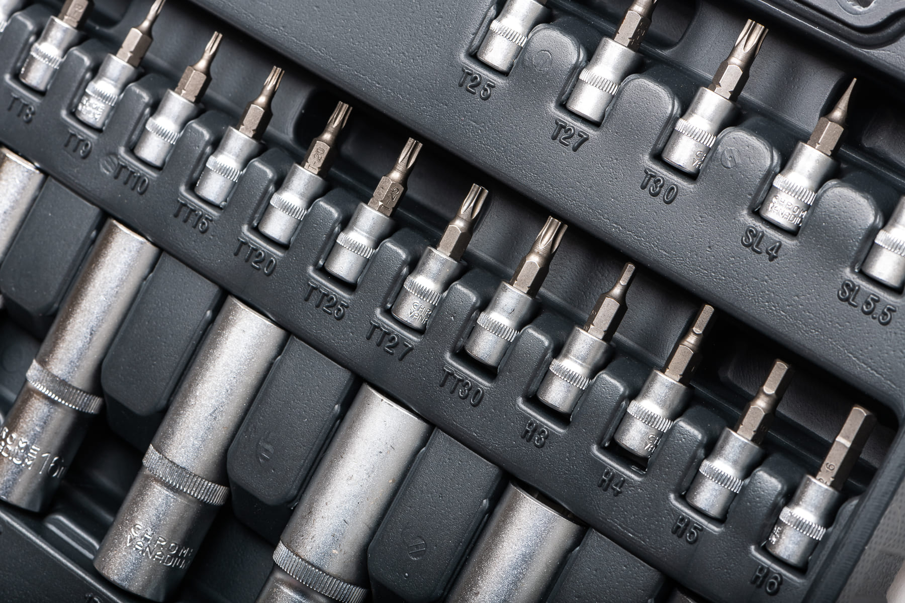 Socket set 150 pcs 1/41/23/84-32 mm, Proline