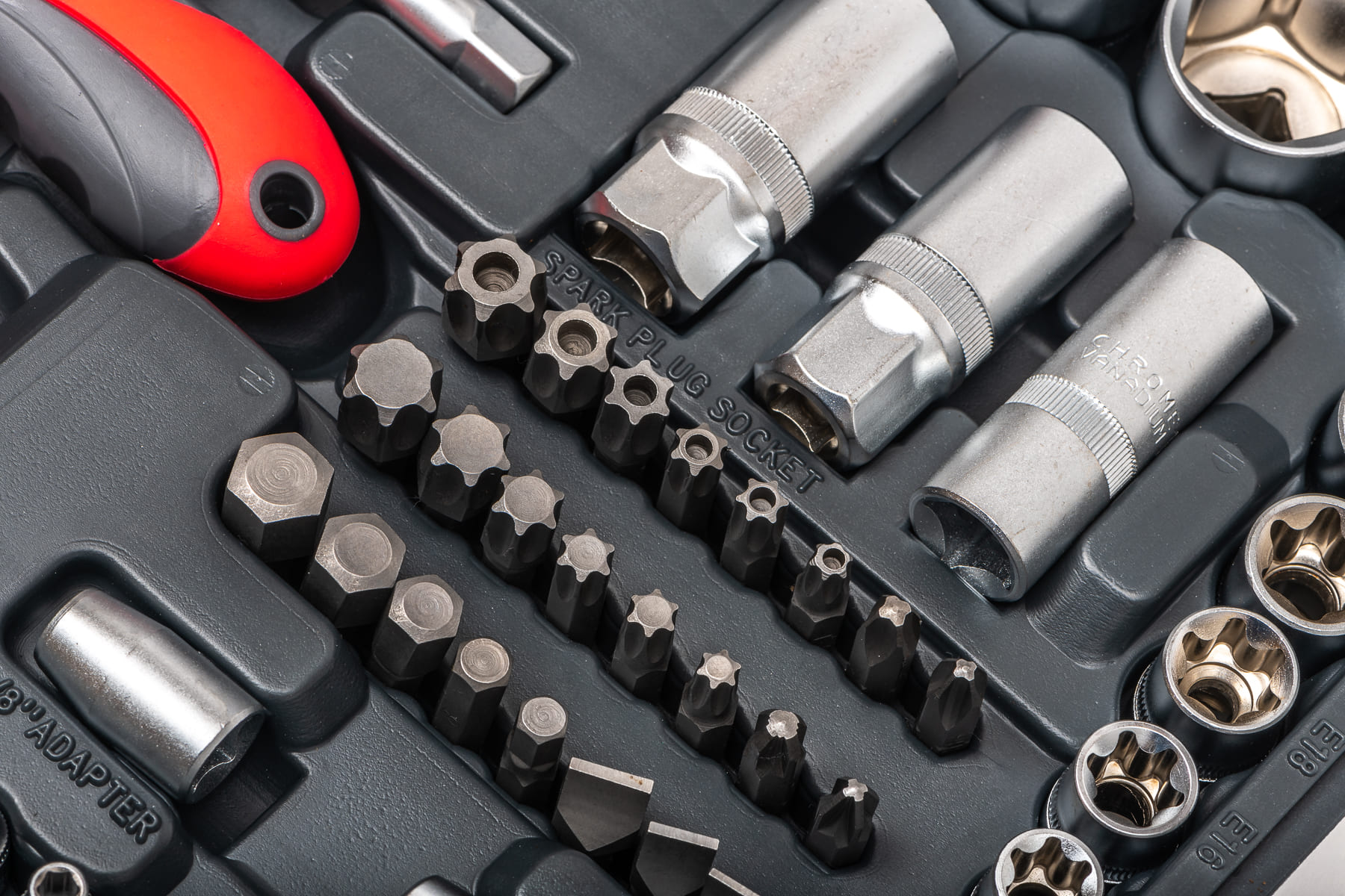 Socket set 150 pcs 1/41/23/84-32 mm, Proline