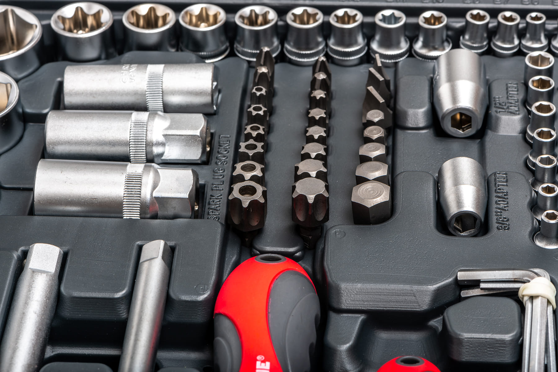 Socket set 150 pcs 1/41/23/84-32 mm, Proline