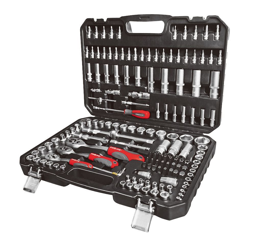 Socket set 150 pcs 1/41/23/84-32 mm, Proline