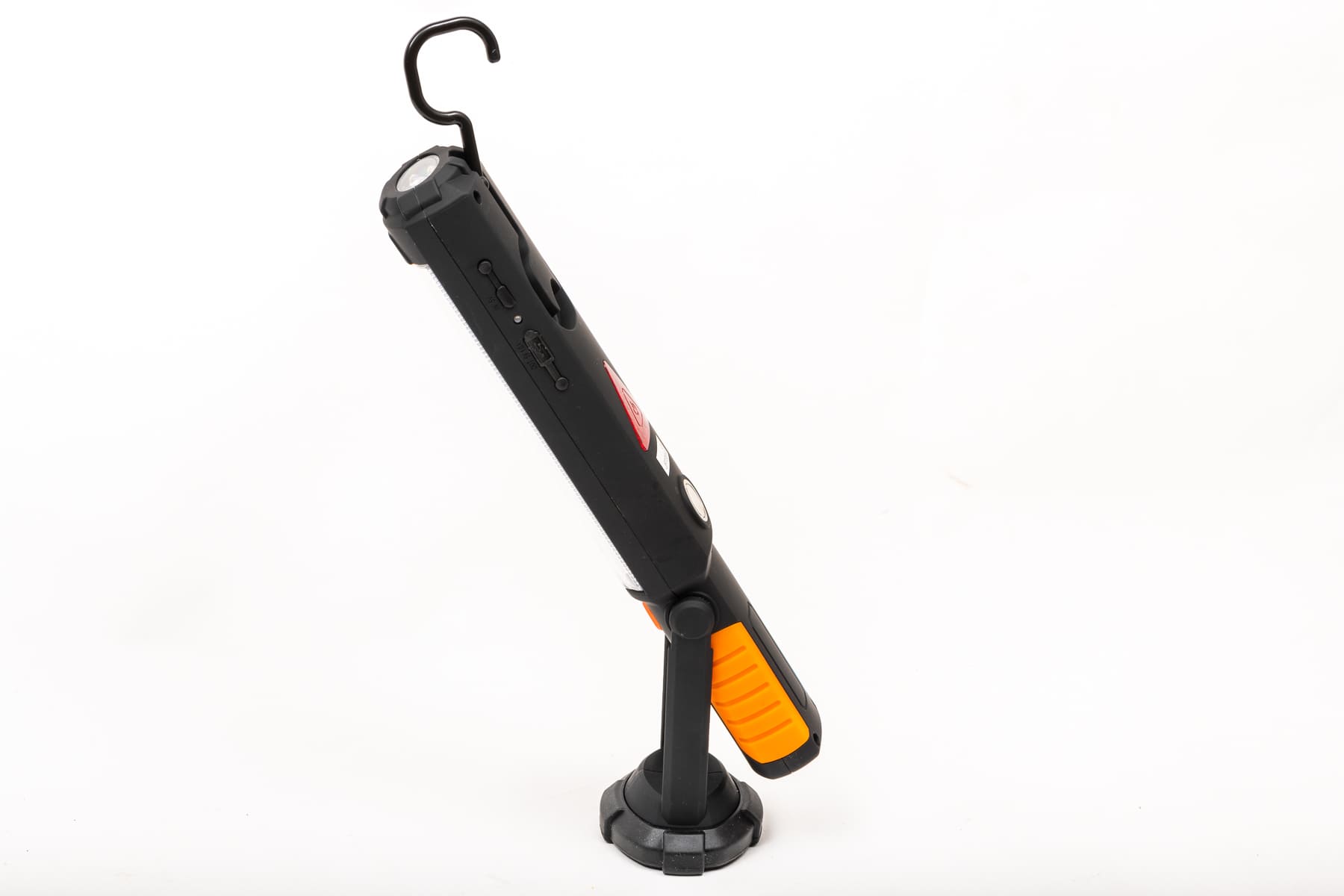 Starkt arbetslampa COB LED 450LM + 25LM varningsblink, laddbar, magnet och krok, USB