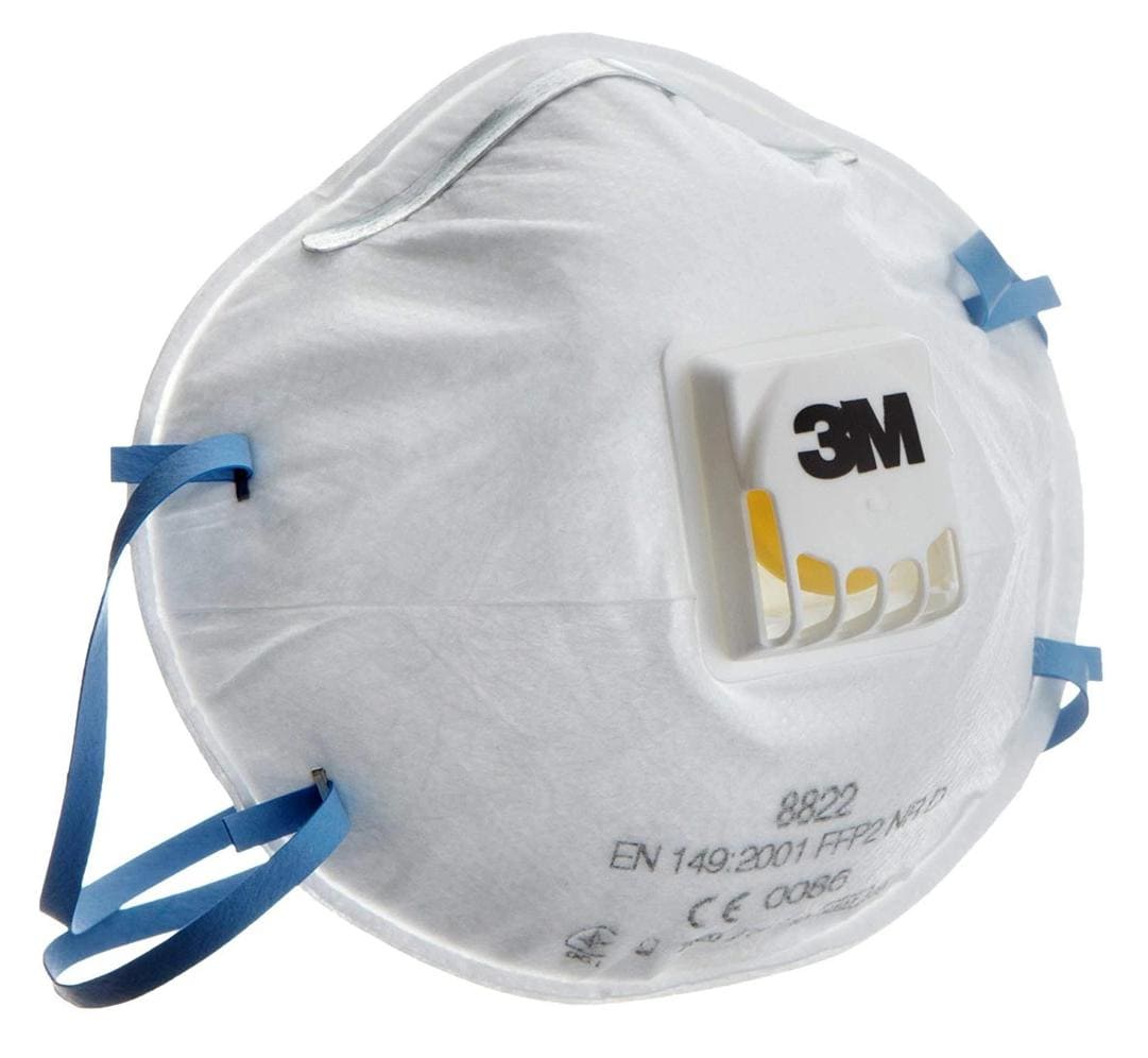 Andningsskydd 1st, andningsmask 3m 8822 skyddar mot virus bakterier m.m. FFP2, CE (minsta order 2st)