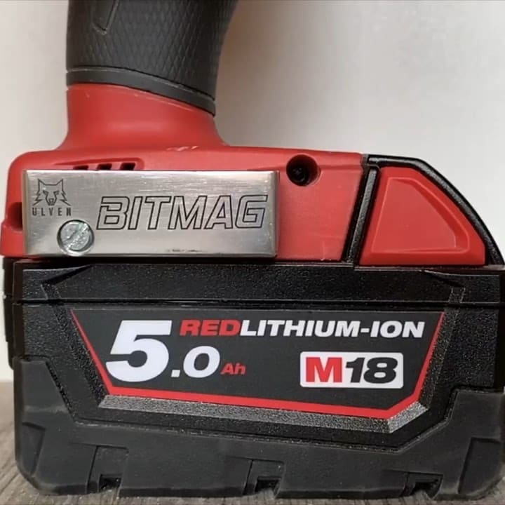 BitMag magnetisk bitshÃ¥llare i aluminium monterad pÃ¥ skruvdragare