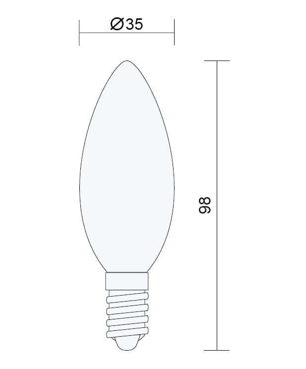 Vintage LED Bulbs E14 4W 430lm 6-Pack