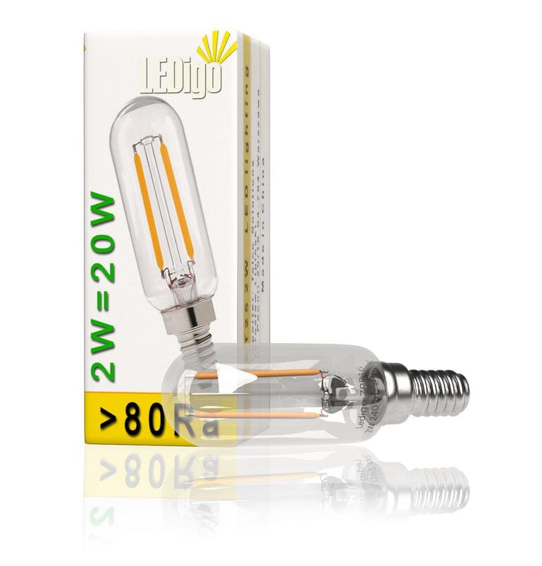 Vintage glödlampor LED E14 2W 240lm, 3000K varmt gulaktigt ljus, 4st
