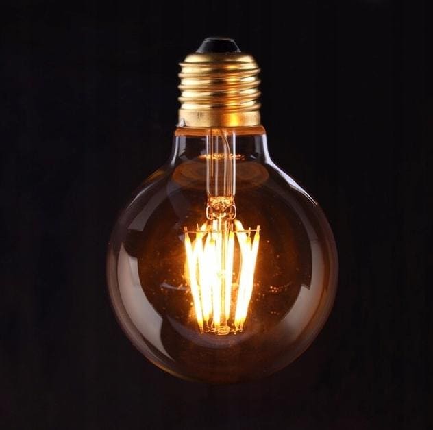 Vintage LED bulb E27 G95 6W 560lm, 4 pcs