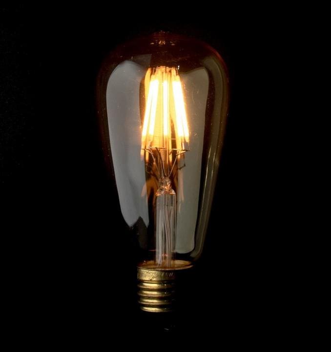 Vintage glödlampor LED E27 ST64 Edison 6W 540lm, 2500K varmt gulaktigt ljus, 4st