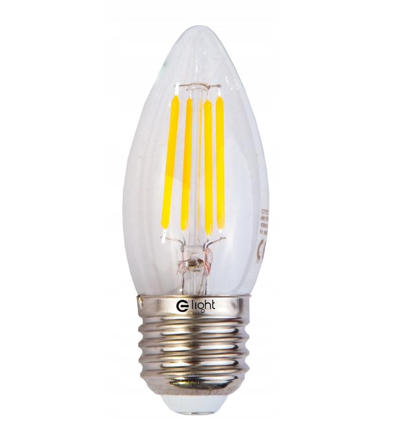 Vintage LED Bulb E27 C37 4W 400lm, 4 pcs