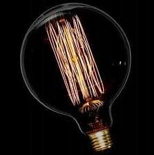 Vintage glödlampor E27 G12040W Edison 250lm, 2500K varmt gulaktigt ljus, 4st