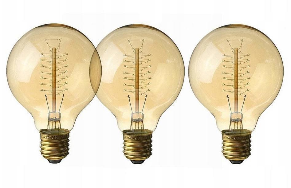 Vintage bulbs, E27 G8040W Edison 3 bulbs