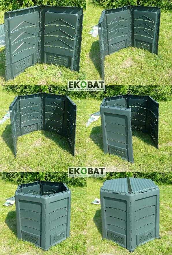 Kompostbehållare 820L, kompostbox för varm kompost utomhus åretrunt, THERMOQUICK® EXPRESS 800