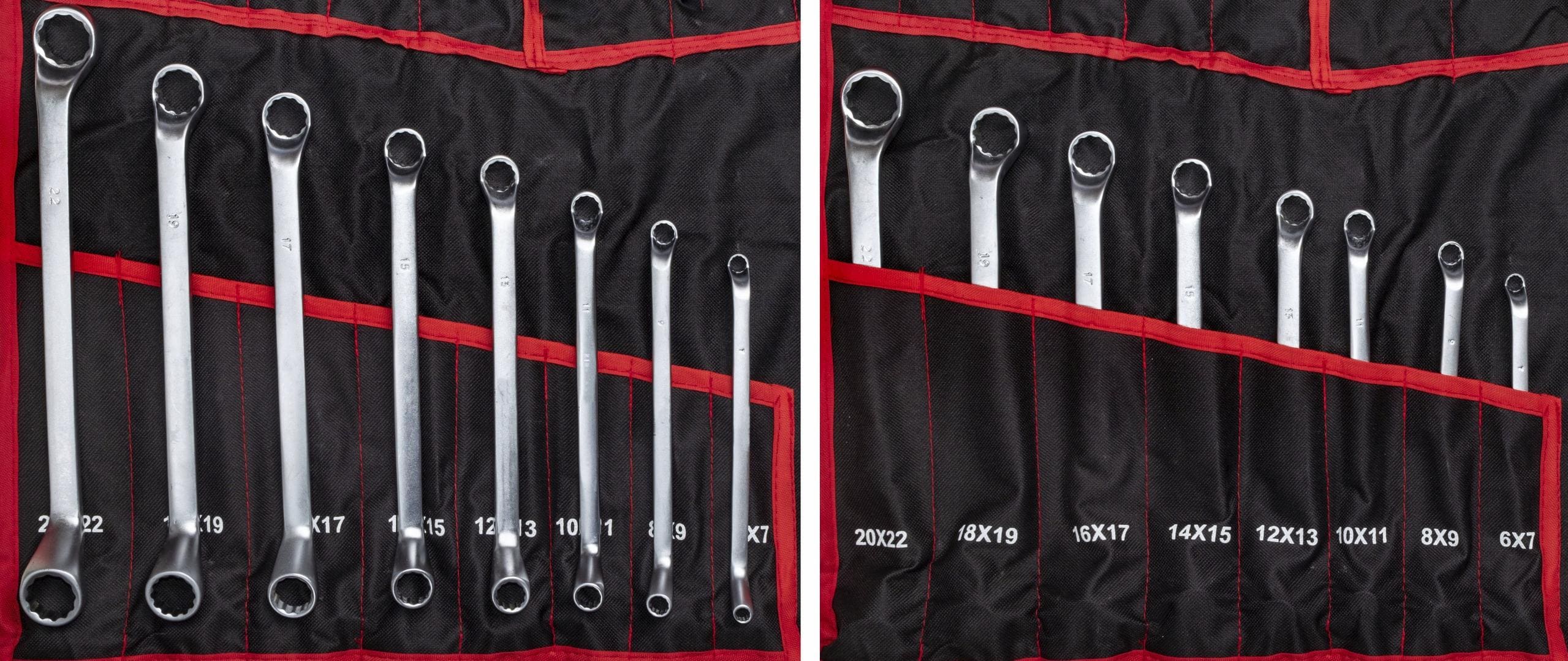 Nyckelsats 47 delar - kombinycklar, TORX, bromsnycklar, CRV stål, för professionell bruk, tygetui med fickor
