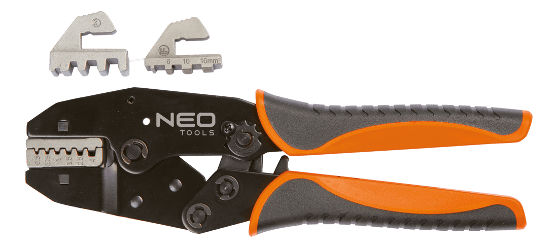 Klämtång 220 mm 45 HRC, för kabelskor 22-10 AWG, 0.5-16 mm², CrMo, NEO Tools