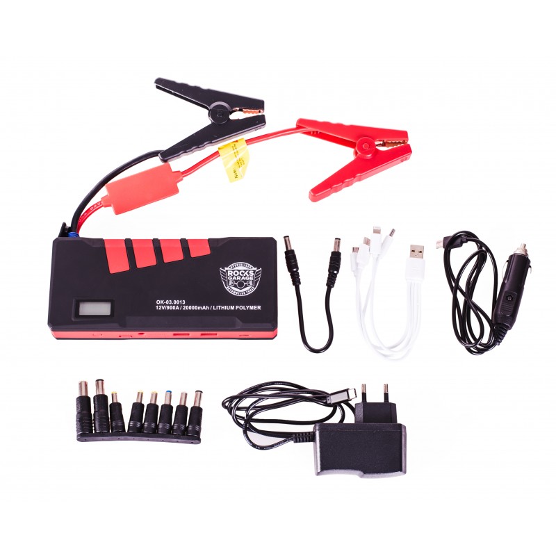 Mini booster 900 A, 20000 mAh - 12V, power bank, ROOKS