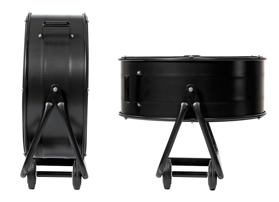 Kraftfull industrifläkt 60 cm (24) 330W, trumfläkt golvmodell med hjul, svart pulverlackad, 7128 m³/h, Perel