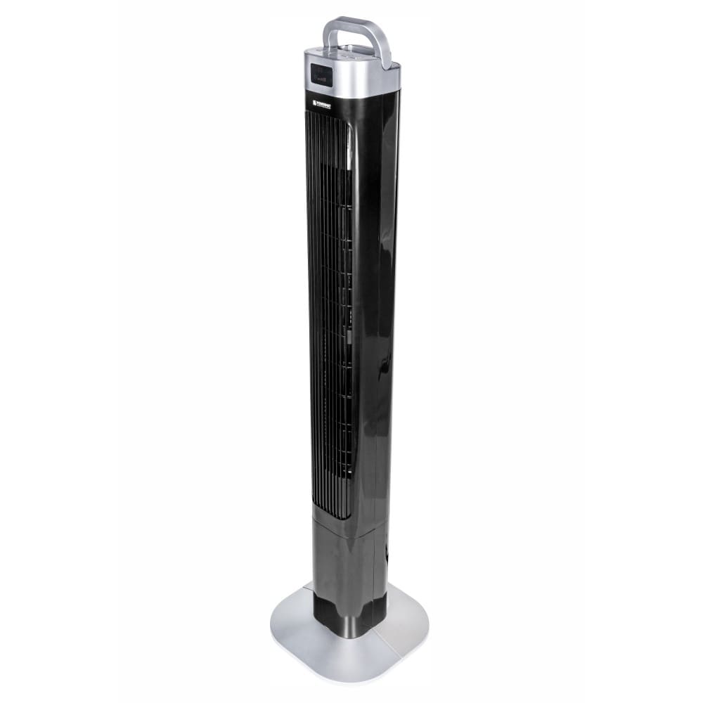 Tornfläkt, pelarfläkt 121 cm, tyst exklusiv stående fläkt, golvfläkt med fjärrkontroll, 90W, svart, Powermat Black Tower