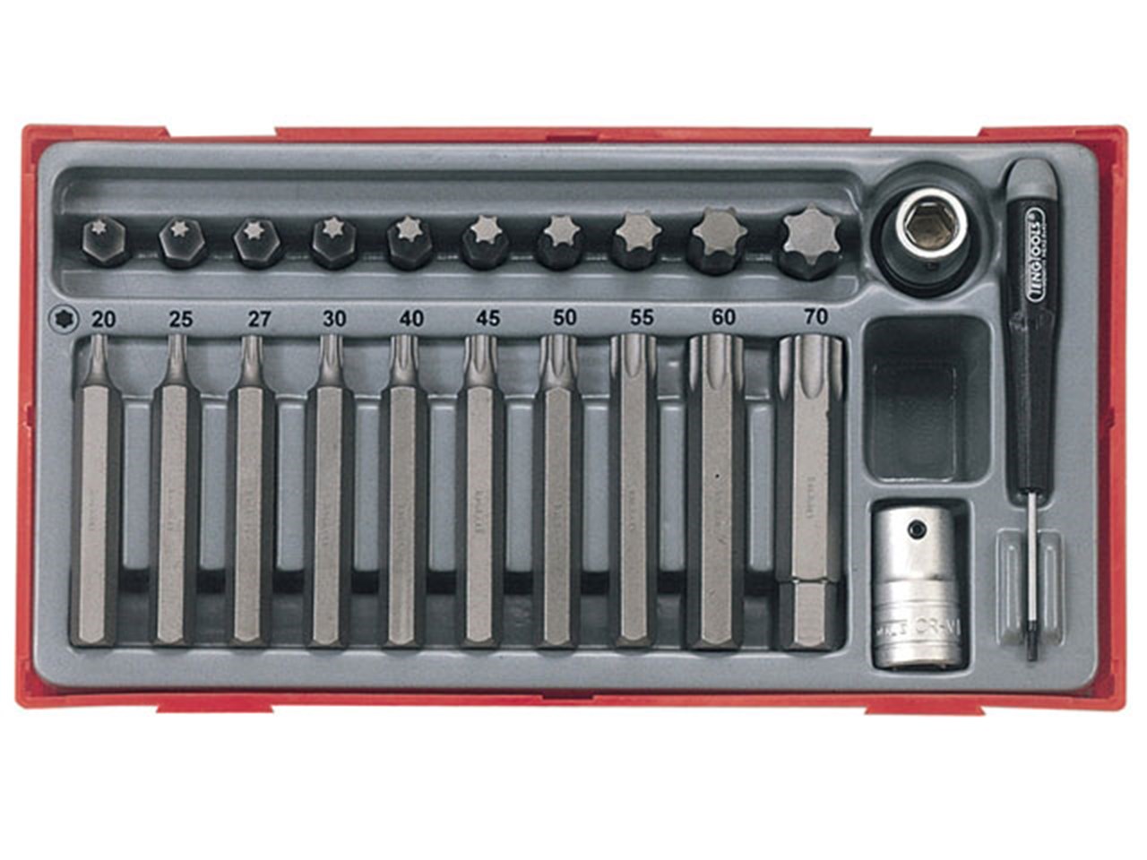 Socket adapters with TX rivets 1/2, TENG Tools