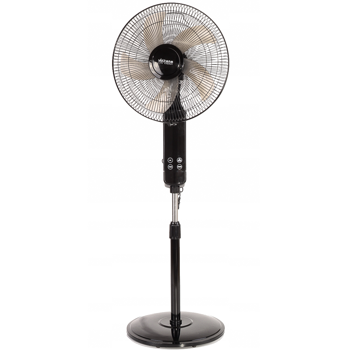 Golvfläkt med fjärr, tyst och stabil, 3 hastigheter, teleskopfot, 39 cm 50W 125 cm hög Volteno