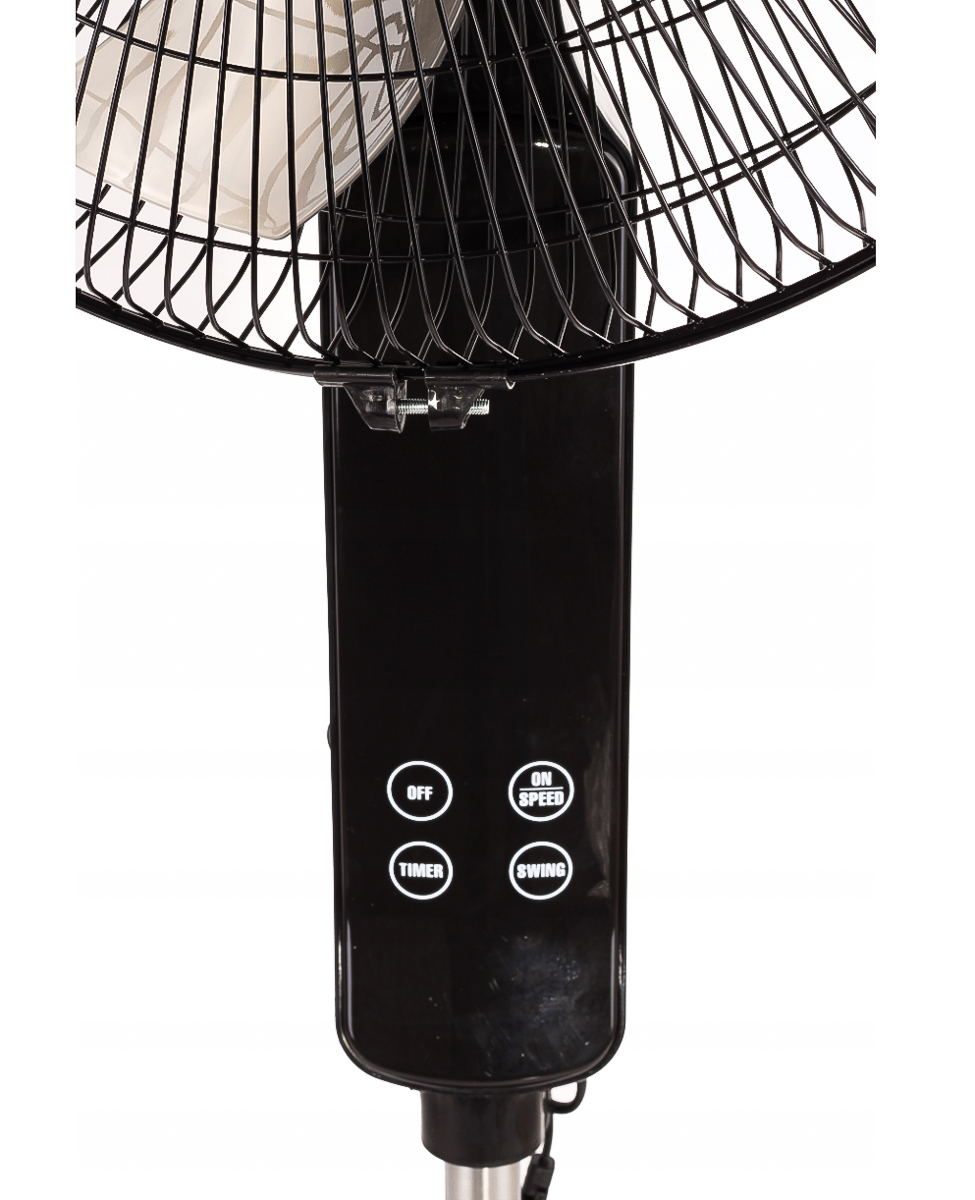 Golvfläkt med fjärr, tyst och stabil, 3 hastigheter, teleskopfot, 39 cm 50W 125 cm hög Volteno