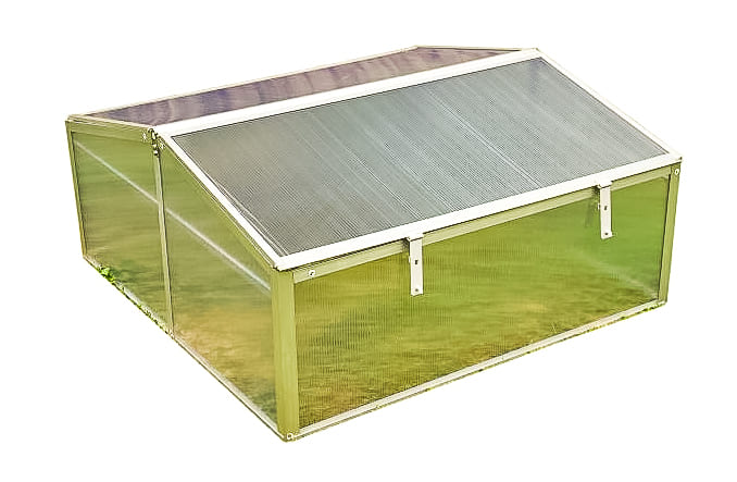 Miniväxthus, 100 x 100 x 48 cm, litet växthus av aluminium och plast, för balkong och utomhusbruk