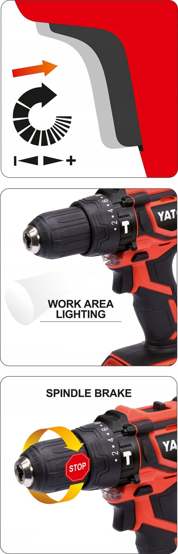 Borrmaskin, skruvdragare, sladdlös, mycket stark 18V 2A 40Nm, 0-1650rpm, 2 växlar